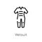 outline wetsuit vector icon. isolated black simple line element illustration from summer concept. editable vector stroke wetsuit