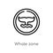 outline whale zone vector icon. isolated black simple line element illustration from animals concept. editable vector stroke whale