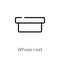 outline whole rest vector icon. isolated black simple line element illustration from music and media concept. editable vector