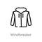 outline windbreaker vector icon. isolated black simple line element illustration from clothes concept. editable vector stroke