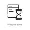 outline window time vector icon. isolated black simple line element illustration from user interface concept. editable vector