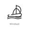 outline windsail vector icon. isolated black simple line element illustration from nautical concept. editable vector stroke