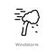 outline windstorm vector icon. isolated black simple line element illustration from nature concept. editable vector stroke