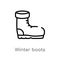 outline winter boots vector icon. isolated black simple line element illustration from winter concept. editable vector stroke