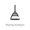 outline wiping dustpan vector icon. isolated black simple line element illustration from cleaning concept. editable vector stroke
