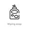 outline wiping soap vector icon. isolated black simple line element illustration from cleaning concept. editable vector stroke