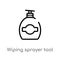 outline wiping sprayer tool vector icon. isolated black simple line element illustration from cleaning concept. editable vector