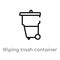 outline wiping trash container vector icon. isolated black simple line element illustration from cleaning concept. editable vector