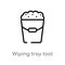 outline wiping tray tool vector icon. isolated black simple line element illustration from cleaning concept. editable vector