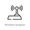 outline wireless receptor vector icon. isolated black simple line element illustration from signs concept. editable vector stroke