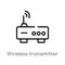 outline wireless transmitter vector icon. isolated black simple line element illustration from technology concept. editable vector