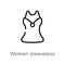 outline women sleeveless shirt vector icon. isolated black simple line element illustration from fashion concept. editable vector