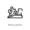 outline wood plane vector icon. isolated black simple line element illustration from architecture and city concept. editable