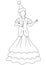 outline of a young dancing Kazakh girl