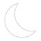 Outline young moon icon. Half moon symbol