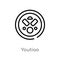 outline youtiao vector icon. isolated black simple line element illustration from food and restaurant concept. editable vector