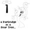 Outlined The 12 Days of Christmas - 1-St Day - A Partridge In A Pear Tree