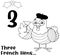 Outlined The 12 Days Of Christmas - 3-Rd Day - Three French Hens