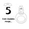Outlined The 12 Days Of Christmas - 5Th Day - Five Gold Rings