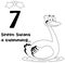 Outlined The 12 Days Of Christmas - 7Th Day - Seven Swans A Swimming