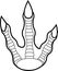 Outlined Allosaurus Dinosaur Paw With Claws Print Logo Design