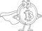 Outlined Bitcoin SuperHero Cartoon Character
