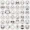 Outlined black and white Emoji set 2