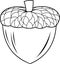 Outlined Cartoon Acorn In The Shell