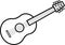 Outlined Cartoon Acoustic Guitar