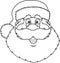 Outlined Classic Santa Claus Face Portrait Cartoon Character