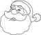 Outlined Classic Santa Claus Face Portrait Cartoon Character Laugh