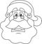 Outlined Classic Santa Claus Face Portrait Cartoon Character Is Surprised
