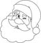 Outlined Classic Santa Claus Face Portrait Cartoon Character Winks