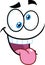 Outlined Crazy Cartoon Funny Face With Smiling Expression