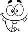 Outlined Crazy Cartoon Funny Face With Smiling Expression