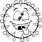 Outlined Crazy Coronavirus COVID-19 Cartoon Emoji Character