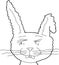 Outlined Crying Rabbit