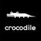 Outlined cute cartoon crocodile
