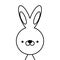 Outlined cute cartoon rabbit