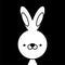 Outlined cute cartoon rabbit