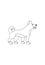 Outlined dog vector line art drawing