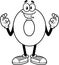 Outlined Funny Number Zero 0 Cartoon Character Showing Hands Number Zero