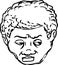 Outlined head of worried Black man