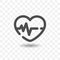 Outlined heart beat icon.