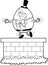 Outlined Humpty Dumpty Egg Cartoon Character Falling Off The Wal