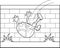Outlined Humpty Dumpty Egg Cartoon Character Falling Off The Wall