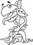 Outlined Hungry Evil Carnivorous Plant Cartoon Character