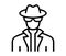 Outlined Icon: Detective Avatar