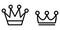 Outlined Icon Set: Royal King or Queen Crowns