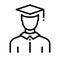 Outlined Icon: Student - college Avatar